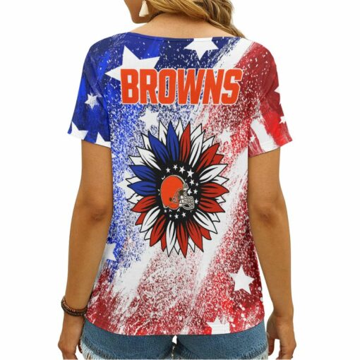 Cleveland Browns V-neck Women T-shirt