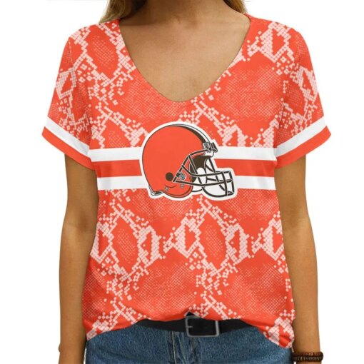 Cleveland Browns V-neck Women T-shirt