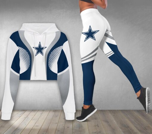 Dallas Cowboys Combo Croptop Hoodie And Leggings AZCLG103+AZC2CHD103