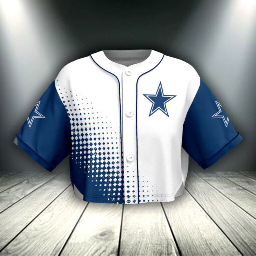 Dallas Cowboys Crop Top Baseball Jersey 100