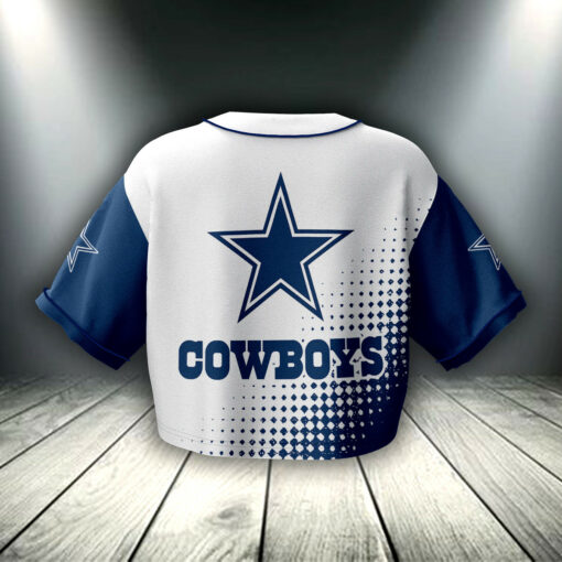 Dallas Cowboys Crop Top Baseball Jersey 100