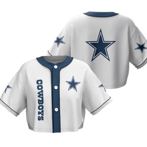 Dallas Cowboys Crop Top Baseball Jersey 107