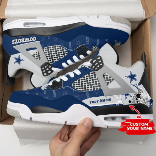 Dallas Cowboys Personalized AJ4 Sneaker BG116