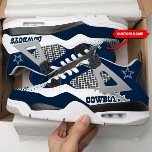 Dallas Cowboys Personalized AJ4 Sneaker BG119