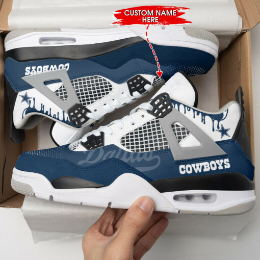 Dallas Cowboys Personalized AJ4 Sneaker BG125