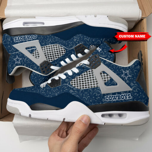 Dallas Cowboys Personalized AJ4 Sneaker BG158