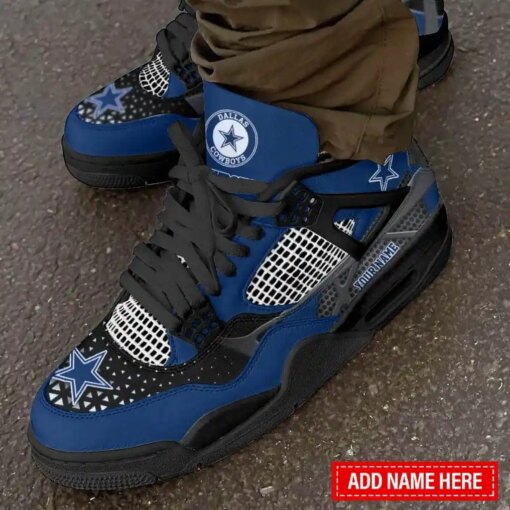 Dallas Cowboys Personalized AJ4 Sneaker BG265