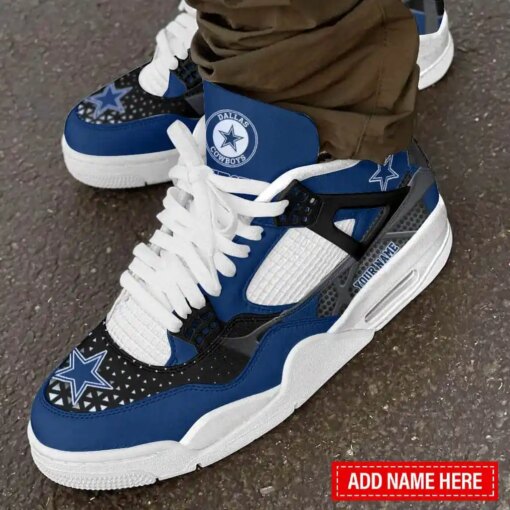 Dallas Cowboys Personalized AJ4 Sneaker BG265