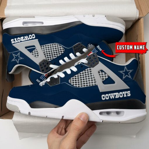 Dallas Cowboys Personalized AJ4 Sneaker BG345