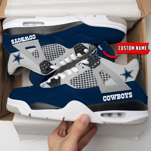 Dallas Cowboys Personalized AJ4 Sneaker BG59