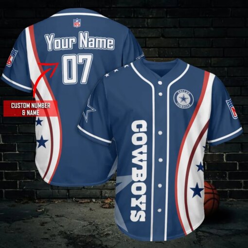 Dallas Cowboys Personalized Baseball Jersey 476