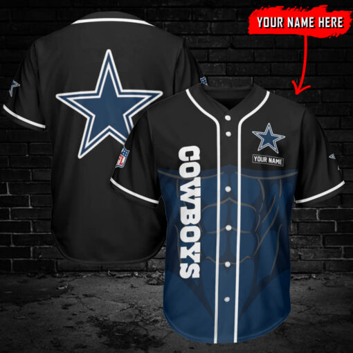 Dallas Cowboys Personalized Baseball Jersey AZCBJS057