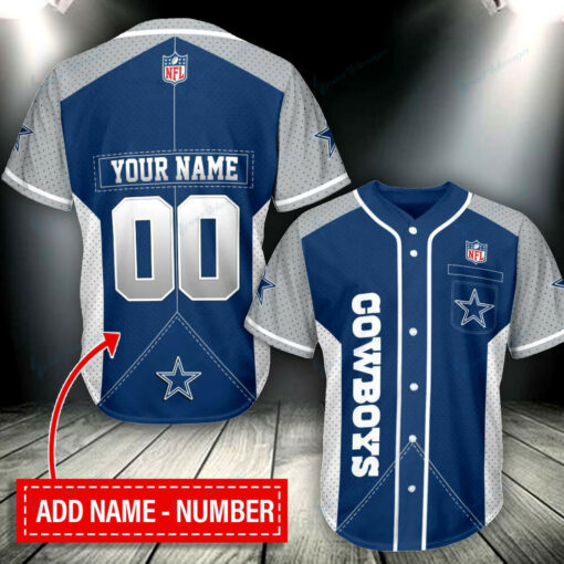 Dallas Cowboys Personalized Baseball Jersey BG288