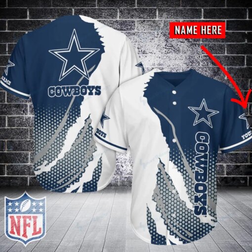 Dallas Cowboys Personalized Baseball Jersey BG300