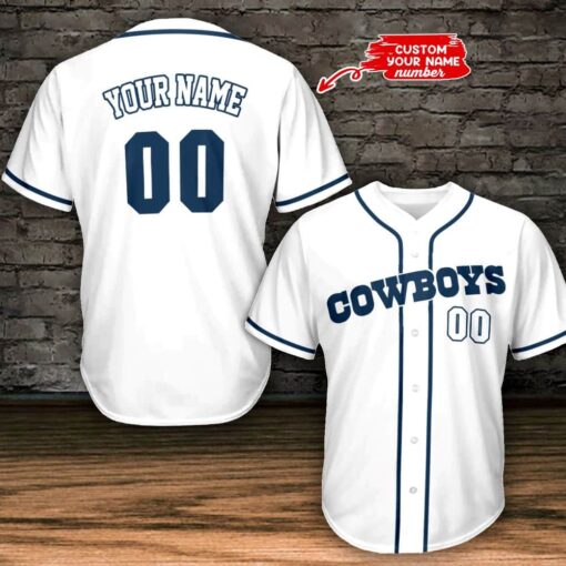 Dallas Cowboys Personalized Baseball Jersey BG786