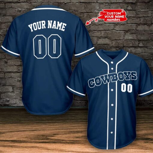 Dallas Cowboys Personalized Baseball Jersey BG786