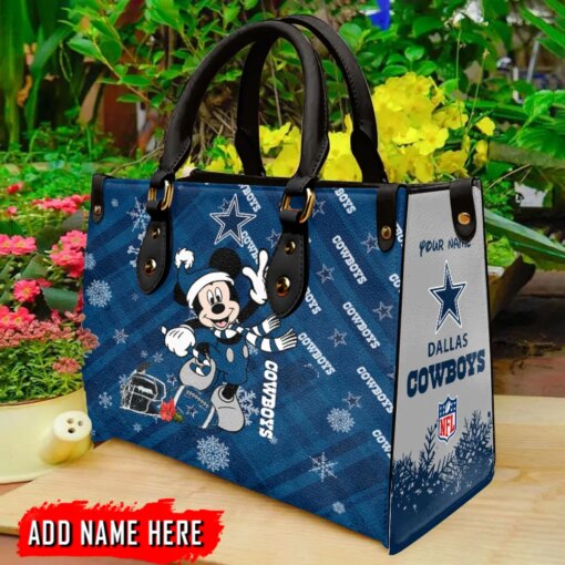 Dallas Cowboys Personalized Christmas Leather Hand Bag BBLTHB469