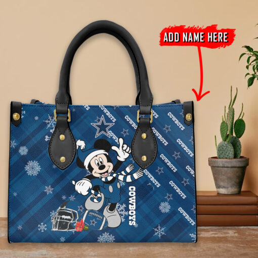 Dallas Cowboys Personalized Christmas Leather Hand Bag BBLTHB469