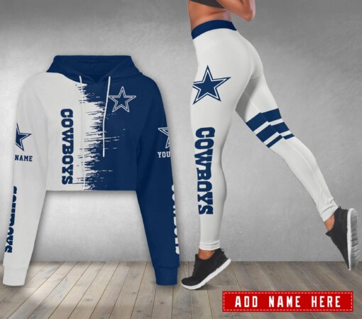 Dallas Cowboys Personalized Combo Croptop Hoodie And Leggings AZCLG061+AZC2CHD061