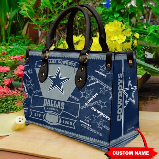 Dallas Cowboys Personalized Leather Hand Bag BBLTHB681