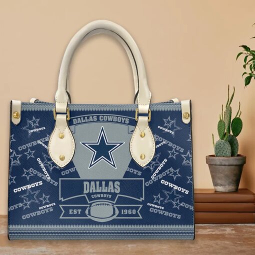 Dallas Cowboys Personalized Leather Hand Bag BBLTHB681