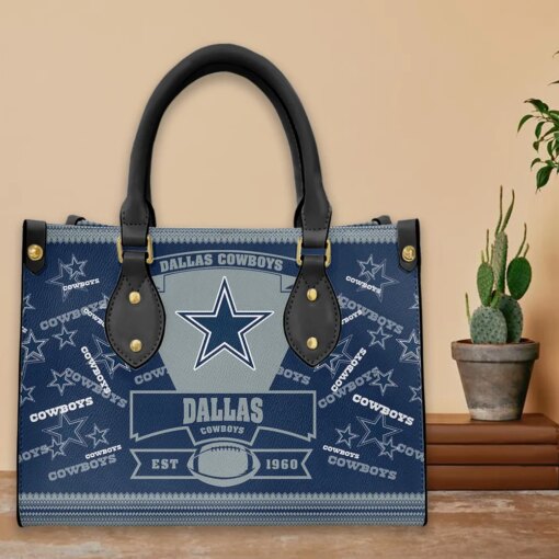 Dallas Cowboys Personalized Leather Hand Bag BBLTHB681