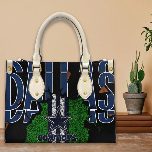 Dallas Cowboys Personalized Leather Hand Bag BBLTHB713