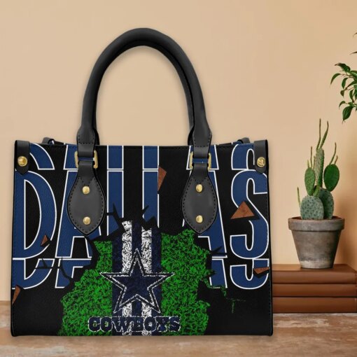 Dallas Cowboys Personalized Leather Hand Bag BBLTHB713