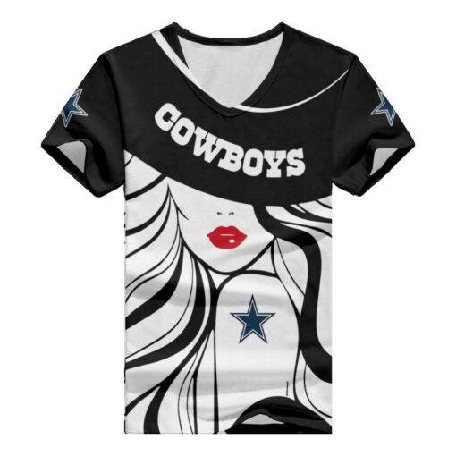 Dallas Cowboys Personalized Summer V-neck Women T-shirt 148