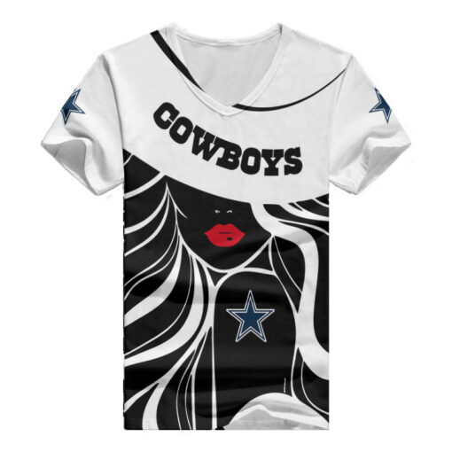 Dallas Cowboys Personalized Summer V-neck Women T-shirt 148