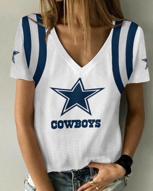 Dallas Cowboys Personalized Summer V-neck Women T-shirt 159