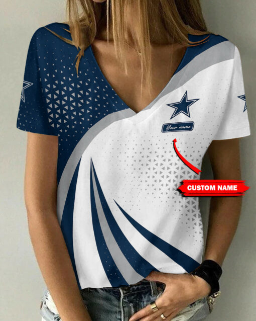 Dallas Cowboys Personalized Summer V-neck Women T-shirt BG311