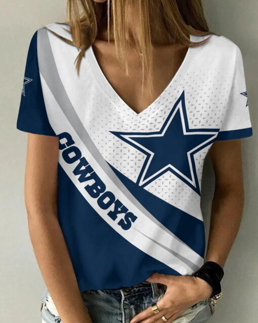 Dallas Cowboys Personalized Summer V-neck Women T-shirt BG315