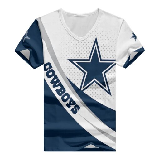 Dallas Cowboys Personalized Summer V-neck Women T-shirt BG315