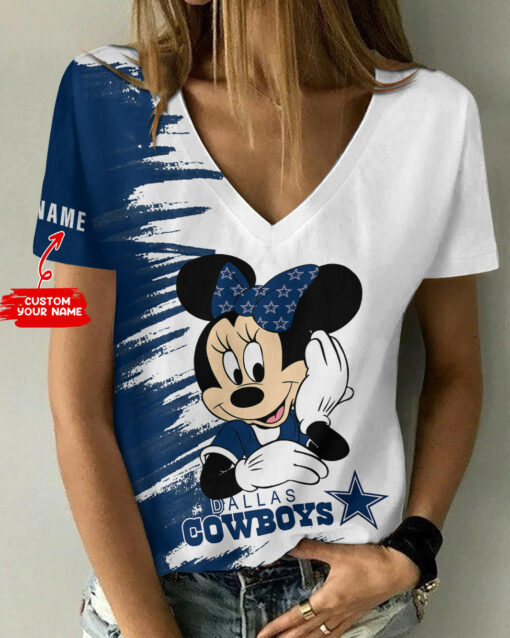 Dallas Cowboys Personalized Summer V-neck Women T-shirt BG348