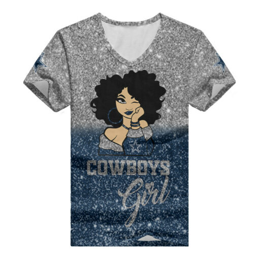 Dallas Cowboys Personalized Summer V-neck Women T-shirt BG36