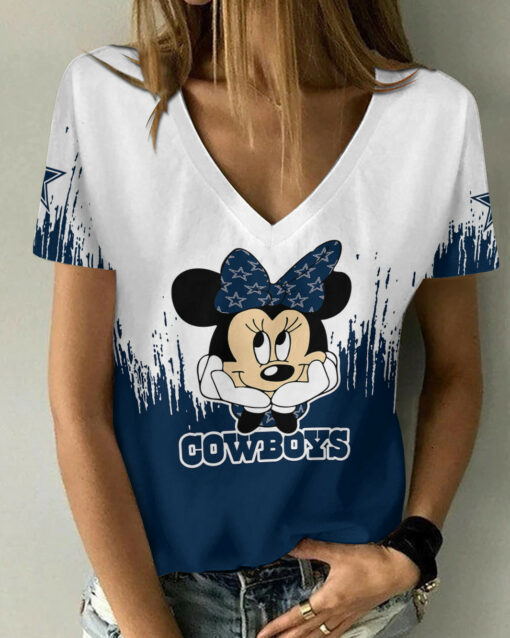 Dallas Cowboys Personalized Summer V-neck Women T-shirt BG53