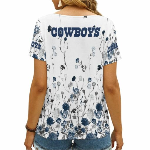 Dallas Cowboys Personalized V-neck Women T-shirt