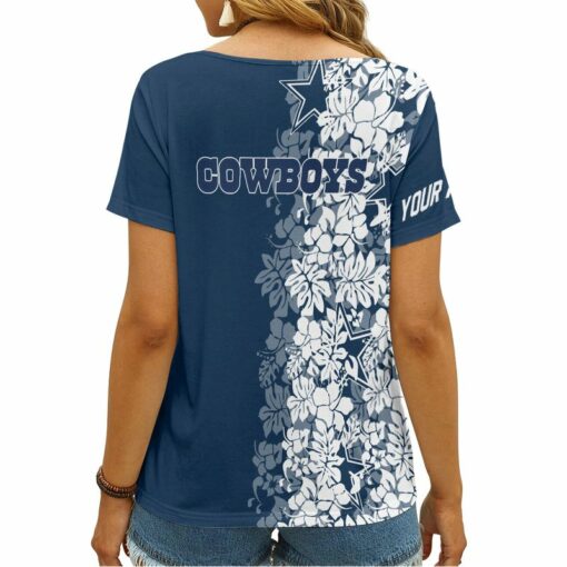 Dallas Cowboys Personalized V-neck Women T-shirt