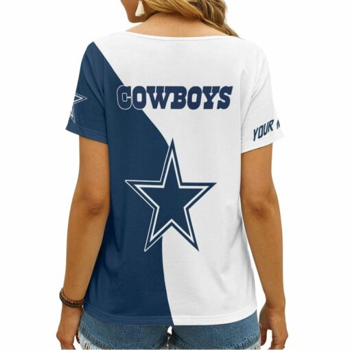 Dallas Cowboys Personalized V-neck Women T-shirt