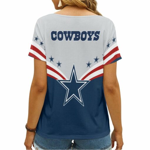 Dallas Cowboys Personalized V-neck Women T-shirt