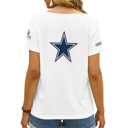 Dallas Cowboys Personalized V-neck Women T-shirt AGC110