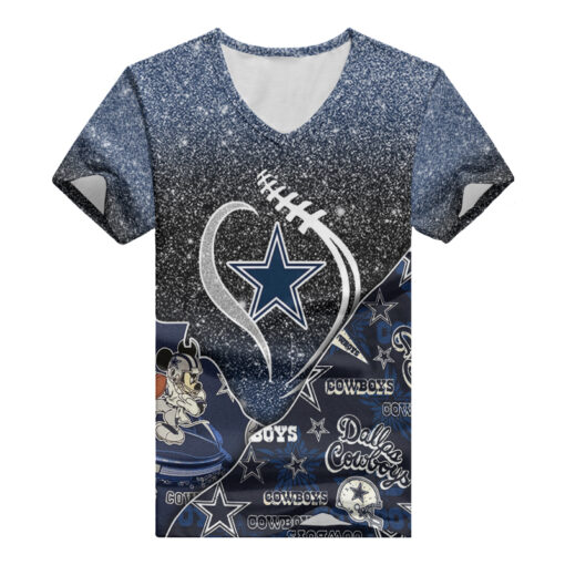 Dallas Cowboys Personalized V-neck Women T-shirt AGC14