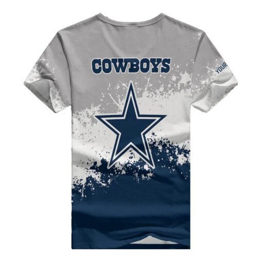 Dallas Cowboys Personalized V-neck Women T-shirt AGC18