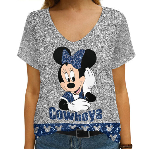 Dallas Cowboys Personalized V-neck Women T-shirt AGC54