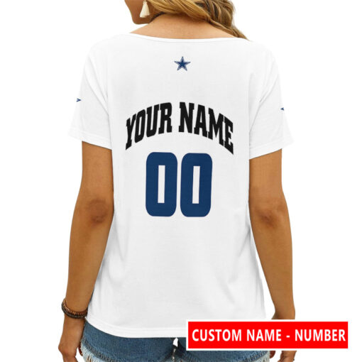 Dallas Cowboys Personalized V-neck Women T-shirt AGCWTS135