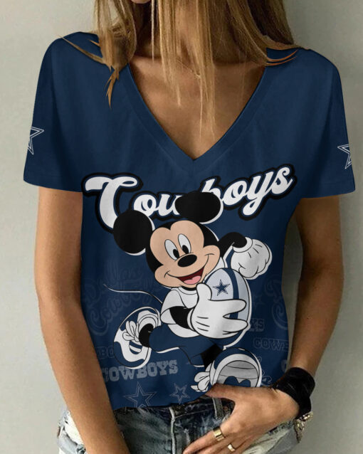 Dallas Cowboys Personalized V-neck Women T-shirt AGCWTS138