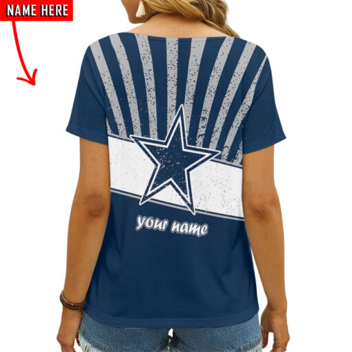 Dallas Cowboys Personalized V-neck Women T-shirt AGCWTS168