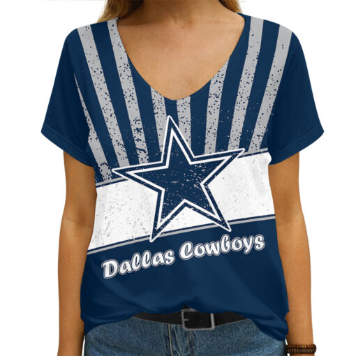 Dallas Cowboys Personalized V-neck Women T-shirt AGCWTS168