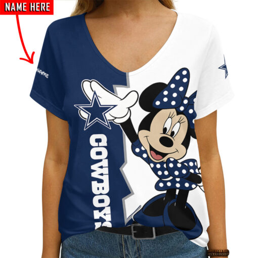 Dallas Cowboys Personalized V-neck Women T-shirt AGCWTS169